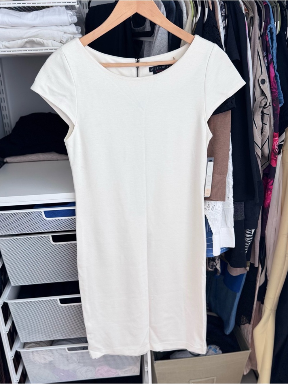 Alice + Olivia Cream Midi Dress